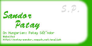 sandor patay business card